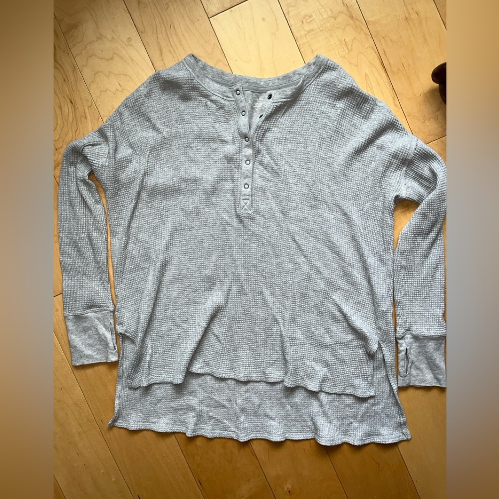 Offline Gray Long Sleeve Henley Top